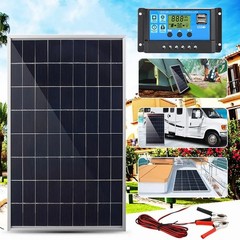 10W Portable Solar Battery Charger & Maintainer 12V With 10A Controller RV Boat