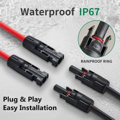 Solar Connectors Y Branch Parallel Adapter 10AWG Cable for Solar Panel (Red&Bl)