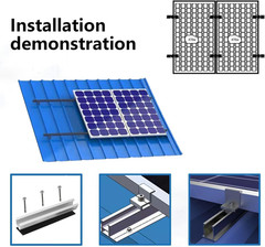 Solar Panel Bracket Kit, 12 Pcs Aluminium Mounting Rail 200Mm, Solar Panel Mount