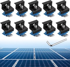 10Pcs Solar Panel End Clamp for Standard Unistrut, Aluminum 30Mm/35Mm Solar Pane