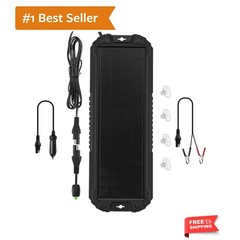 Solar Panel Car Battery Trickle Charger & Maintainer 5W 12V Solar Power Charg…