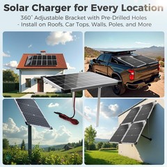 Mantenedor del cargador de bateria solar 20 W Y 12 V Impermeable Para Coche