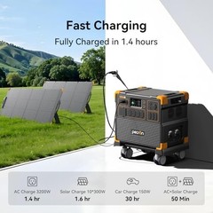 PECRON Portable Power Station E3800LFP 4200W LiFePO4 Solar Generator RV Off-grid