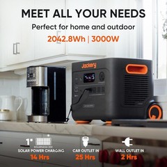 Jackery Explorer 2000 Plus Black Portable Power Station with 500W Solar Panel