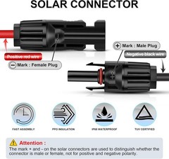 3FT 10AWG Solar Extension Cable – UV Resistant & Weatherproof Connectors