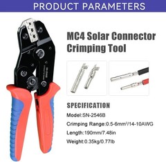 Solar PV Cable Crimping Tool for Solar Wire Connectors AWG14-10 (2.5/4/6mm²)