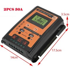 2PCS 30A 12/24V Solar Charger Controller Panel Battery Regulator#