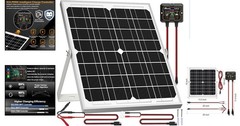High-Efficiency 20W Solar Battery Maintainer with Adjustable Mounting Bracket