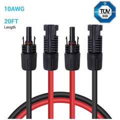 Solar Panel Extension Cable Pair, UV Waterproof