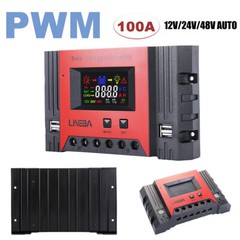 100A Solar Panel Battery PV Regulator Charge Controller AUTO 12V/24V/48V 4 USB