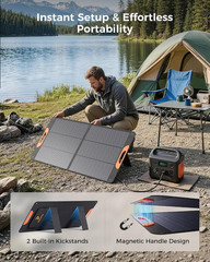 ZOUPW 110 Watt Portable Solar Panel N-Type 16BB for Power Station,Mono Foldable