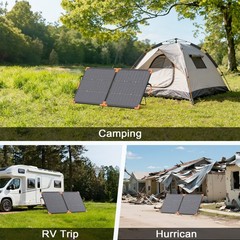 MHPOWOS 100W Bifacial Solar Panel Portable for VTOMAN Jump 600X Power Station