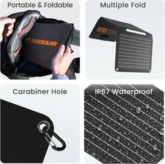Upgraded FlexSolar 20W Portable Solar Panel IP67 Power Emergency Solar Charger