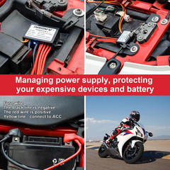 Power Hub 3 Power Distribution System Kit, DC 12V 15A Motorcycle Power Distribut