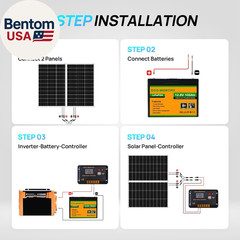 200 Watt 12V Complete Solar Panel Starter Kit for RV off Grid with Battery and I