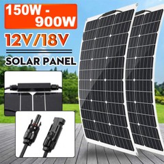 Mono Solar Panel Kit 12V RV Camping Marine Home off-grid Battery Charge 150-900W