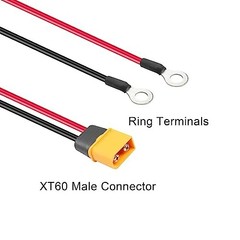 XT60 to O Ring Terminal Cable,14AWG XT60 Male to O Ring Terminals Extension