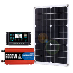 110V 6000W 100A Solar Panel Kit Complete Solar Power Generator Home Grid System.