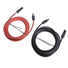 1 Pair Black + Red 20FT Solar Panel Extension Cable 6mm²/10AWG Wire Connector