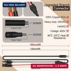 COMeap 6FT Solar Connector to DC 8mm Adapter Cable for Jackery Explorer 3000 200