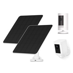 5W Solar Panel Charger for Ring Stick Up Cam, Wyze Battery Pro – 2 Pack, IP65 Wa