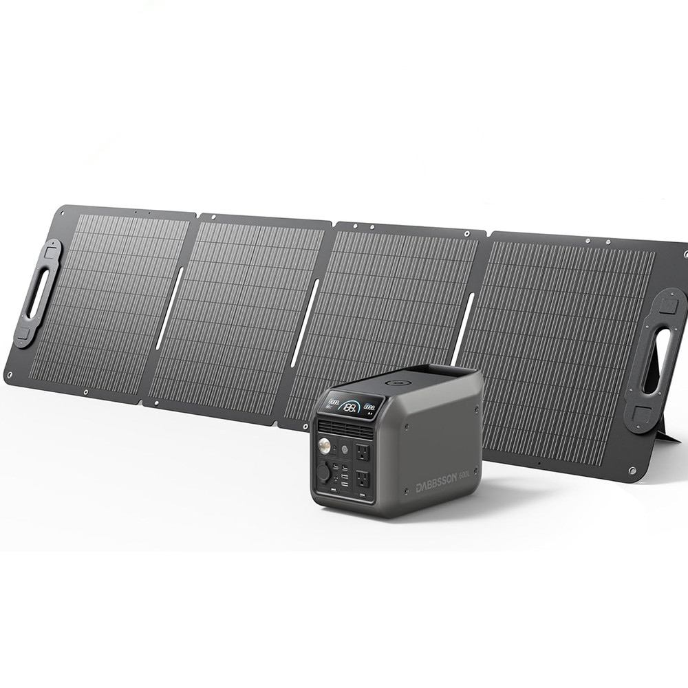Dabbsson 600W Portable Power Station Solar Generator Foldable Solar Panel 120W