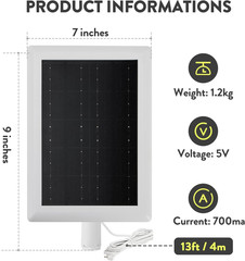 Ring Solar Panel(2Nd Generation), 2-Pack 5W Ring Solar Panel Charger with Mount