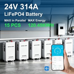 24V 314Ah 8.03kWh Lithium Battery LiFePO4 Battery Motorhome Solar System+WiFi