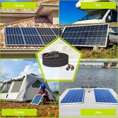 50Ft 10AWG Solar Cable Extension with Protection Cover, Solar Wire with Tool-Fre