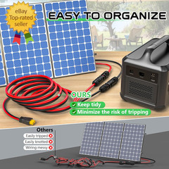 10AWG XT60 Solar Cable- Solar to XT60 Cable 3FT XT60 Charging Adapter for RV Pow