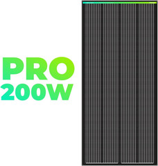 PRO 200 Watt 12 Volt Monocrystalline 200W 12V Solar Panel, 9 Busbar PV Module, H