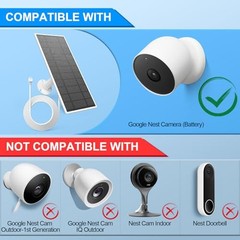 Solar Panel for Google Nest Camera Outdoor or Indoor(Battery Version), 1 Pack