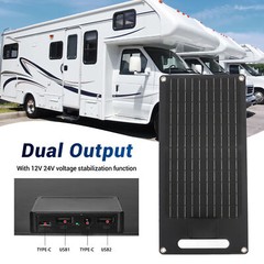 50W Solar Panel 12V 24V High Efficiency Monocrystalline Solar Panel Dual USB