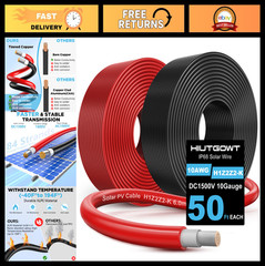 10AWG Solar Extension Cable 50Ft, Tinned Copper Wire for Solar Panels, RV, Boat,