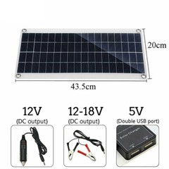 100W 80W 50W Solar Panel Kit 12V Battery Charger w/30A LCD Controller Camping RV