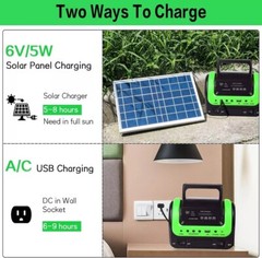 Estacion De Energia Generador Portatil Recargable Con Panel Solar y 3 Bombillas