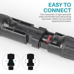 6-in-1 Solar Panel Connector Cable Kit, 14AWG Heavy-Duty Weatherproof 5FT