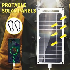 Portable 20W Mini Solar Panel USB Type-C 5V Charger Power Bank For Phone Outdoor