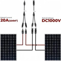 Solar Cable Splitter Waterproof 2Y/ 4Y Branch Solar Panel Cable Connector 1 Pair