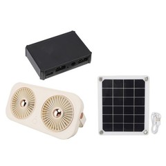 Dog House Fan Solar Green House Fan With Double USB Manostat Efficient Portable