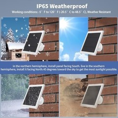2 Pack 5W Solar Panels for Ring Camera, 10FT Cable, Waterproof & Dustproof Secur
