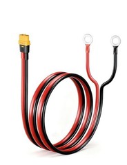 XT60 to O Ring Terminal Cable, 12AWG 2FT XT60 Female Connector Cable with
