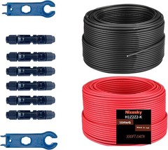 Solar Cable 100Ft 30M 10 awg Wire 100FT Black 100FT Red 10 Gauge Wire Solar