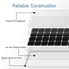 PFCTART 200w watt 12v Monocrystalline Solar Panel RV Camping Home Off Grid