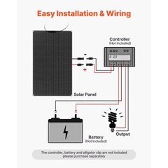 VEVOR 100W Flexible Monocrystalline Solar Panel IP67 Waterproof Off-Grid Charger