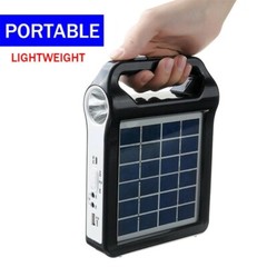 Portable Rechargeable Solar Panel Power Generator System USB Charger With Lamp