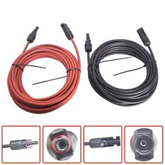 1 Pair Wire Connector 10AWG Black + Red Solar Panel Extension Cable 30 Feet