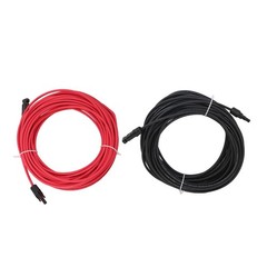 4mm² 20M Solar Panel Extension Cable Black+Red with M4 Connector for RV/Boat