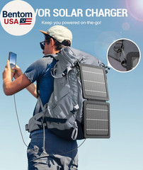 10W Portable Solar Charger(5V/2A Max), Small Foldable Solar Panel with USB-C USB