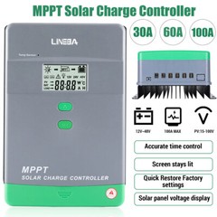80A 60A AMP MPPT Solar Panel Regulator Charge Controller 12V/24V 1000W/2000W LCD